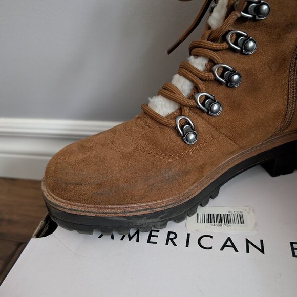 American Eagle Sherpa Lug boots camel tan size 7.5 - Picture 16 of 16